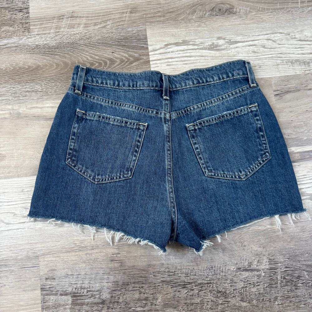L’Agence Distressed Denim Cutoff Shorts Blue Y2K Mini Summer Casual Medium - Picture 3 of 7